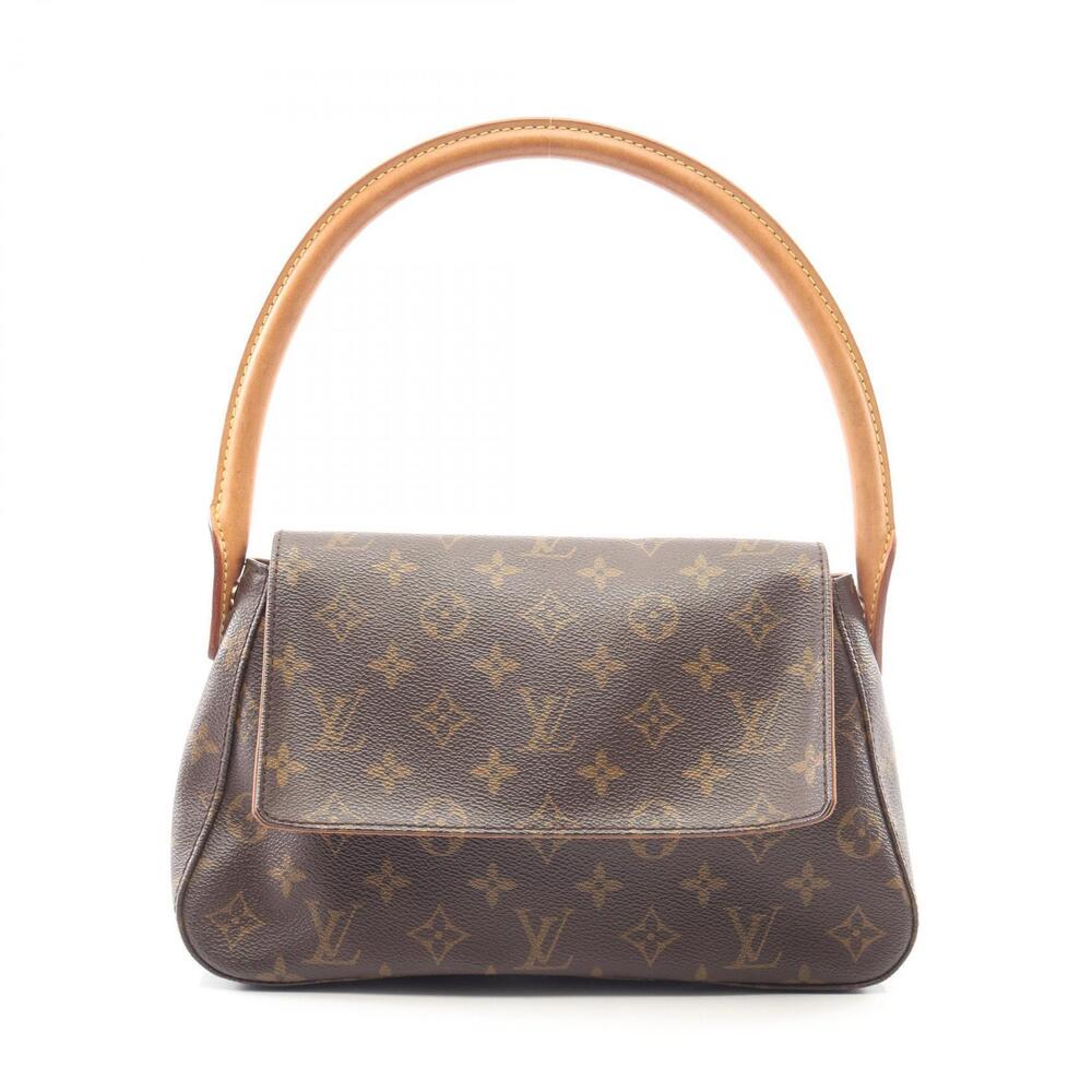 Louis Vuitton Looping Handbag Canvas Leather Monogram Brown